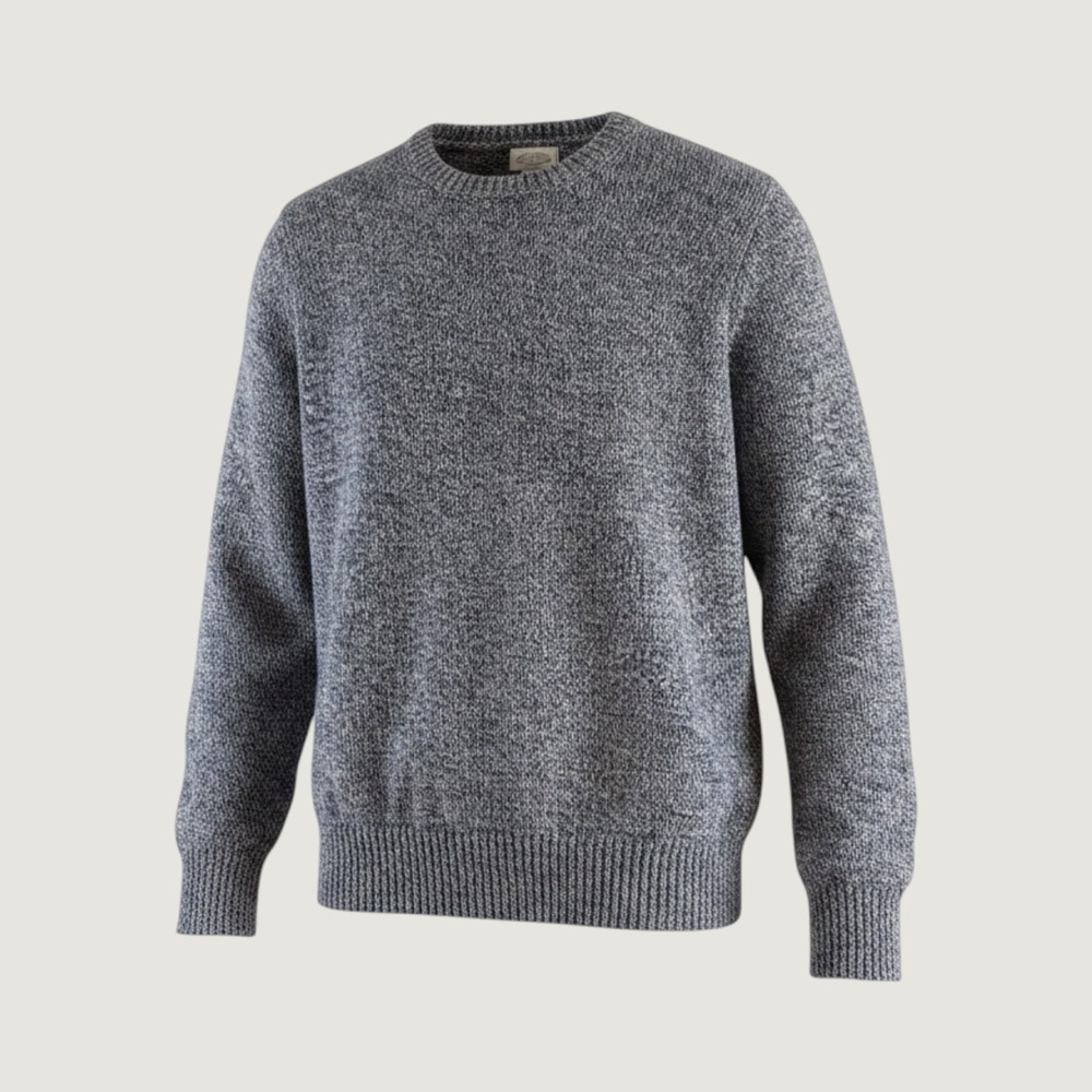 Vintage St Johns Bay Mens XL Blue Marled Knit Crewneck Sweater 100% Cotton
